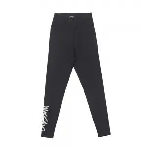 Women’s glitter logo print solid basic legging