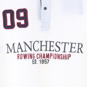 Men’s Printing Embroided Yarn Dye Pique Polo Shirt