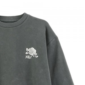Custom Men Crew Neck Fleece Sweatshirt Vintage Long Sleeve Top